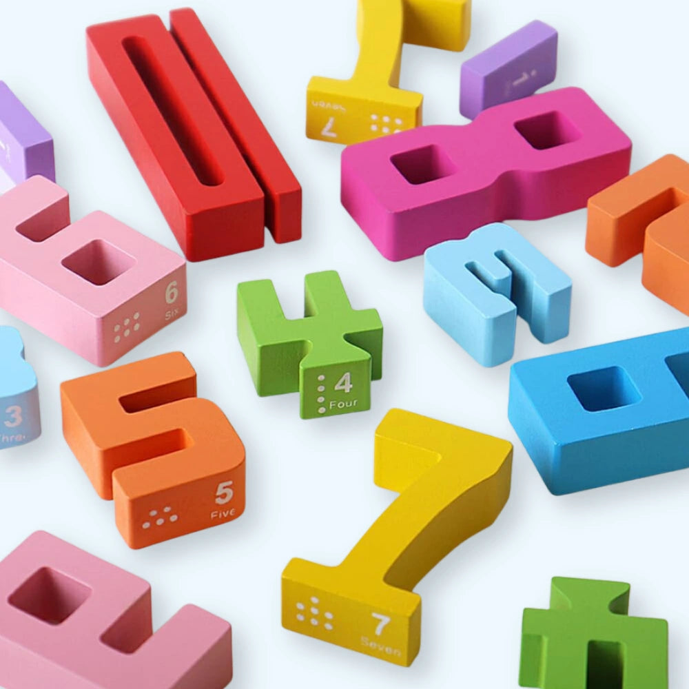 NumberBlocks™ – Gioco di Costruzioni in Legno Montessori