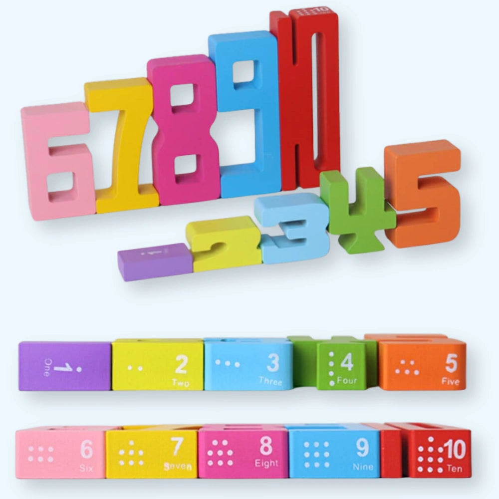 NumberBlocks™ – Gioco di Costruzioni in Legno Montessori
