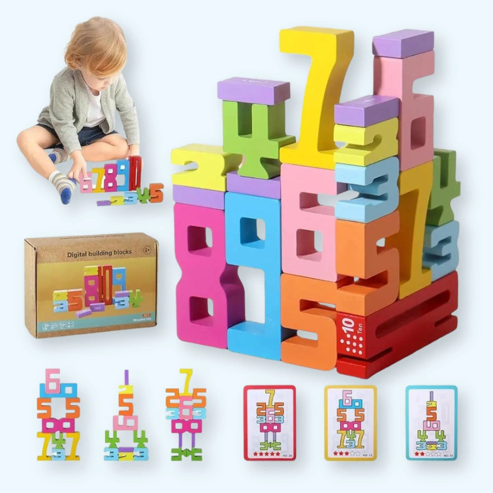 NumberBlocks™ – Gioco di Costruzioni in Legno Montessori