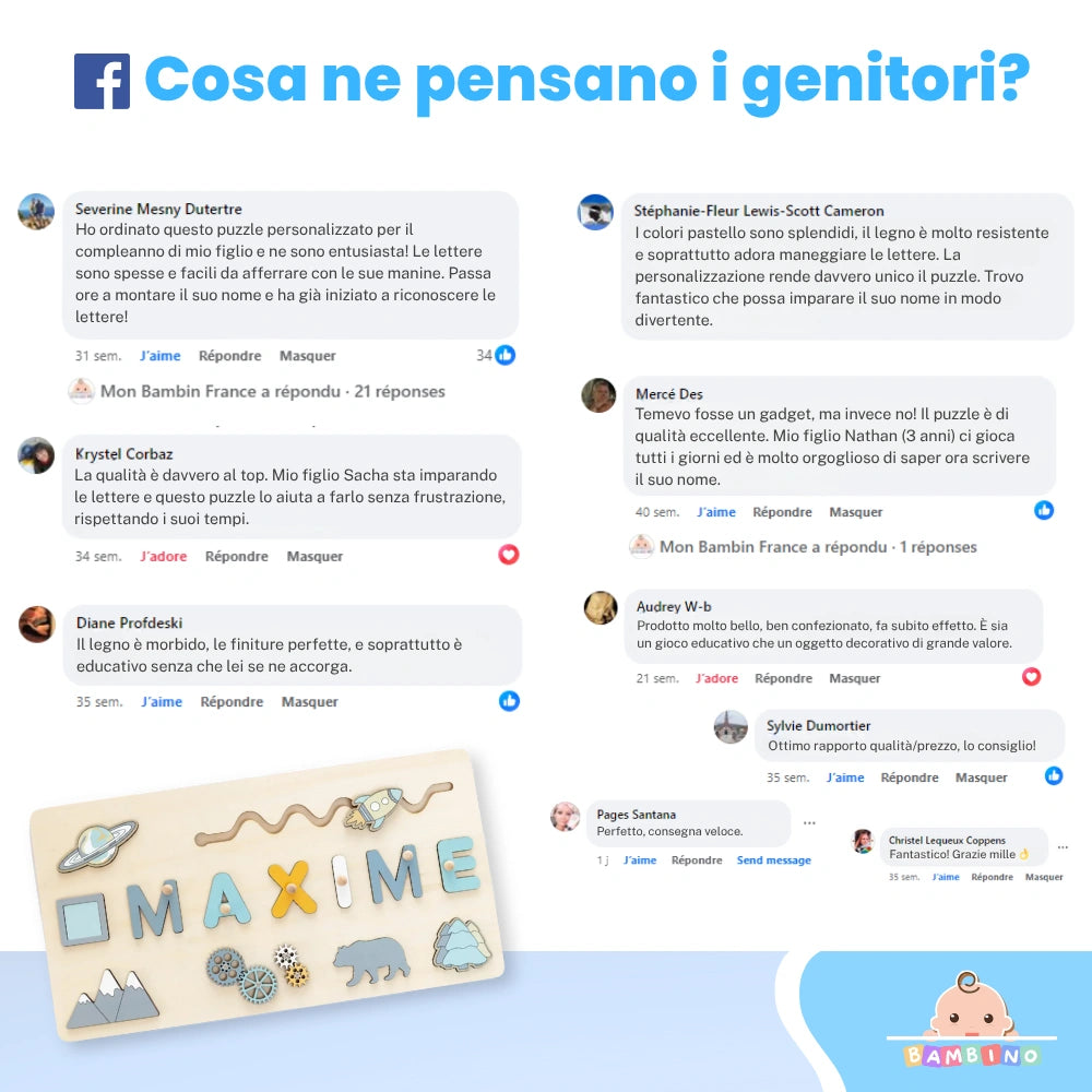 Puzzle in Legno con Nome Personalizzato